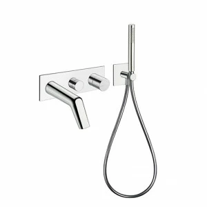 CRIRU102 Внешние части смесителя для ванны / душа для CRICS100 (правая сторона) - CRICS101 (левая сторона) с переключателем на 2 выпускных отверстия, гибким шлангом LONG LIFE, ручным душем против известкового налета и металлической пластиной Cristina Rubi