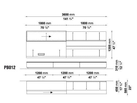Оборудованная стена с ТВ-стойкой B&B Italia PAB ARCH-00029458 - Вид №27