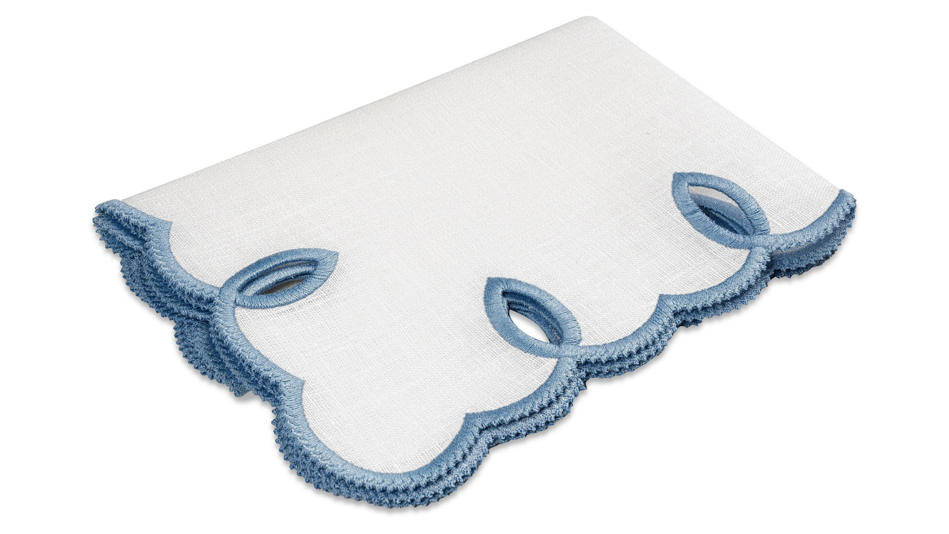 10677602 Truffle Bee Набор плейсматов-салфеток Truffle Bee Etretat 43см, 2шт, бело-голубой, лен Ткань  - Вид №2