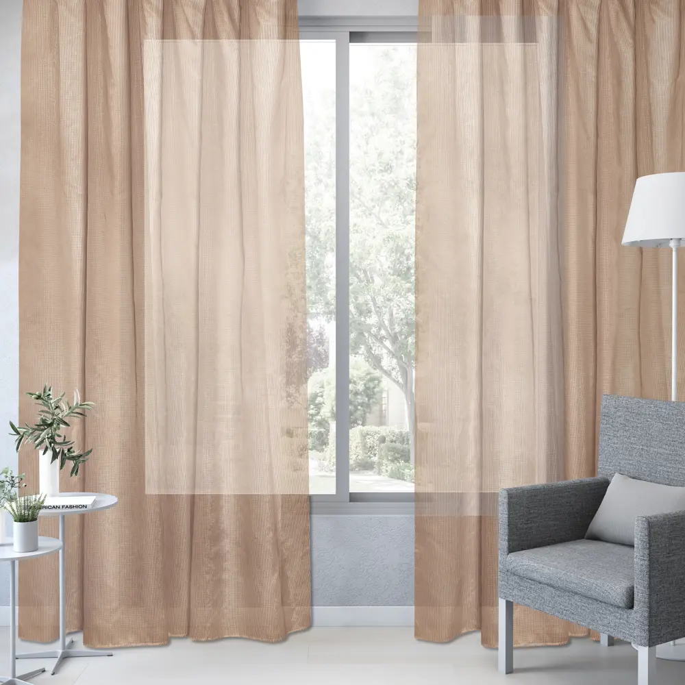 Тюль на ленте Inspire Dalia 250x280 см цвет коричневый 88311246 STLM-2137445  - Вид №5