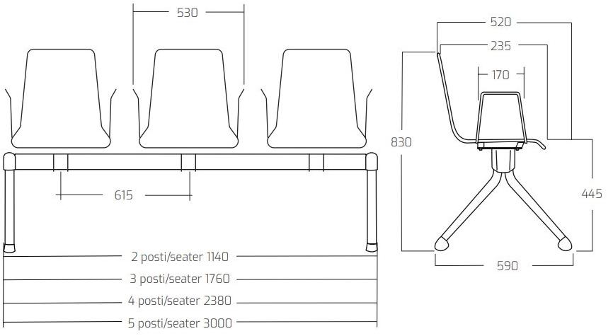 Leyform Сиденье на стальной балке с подлокотниками Zerosedici sun-id-1450054 - Вид №6