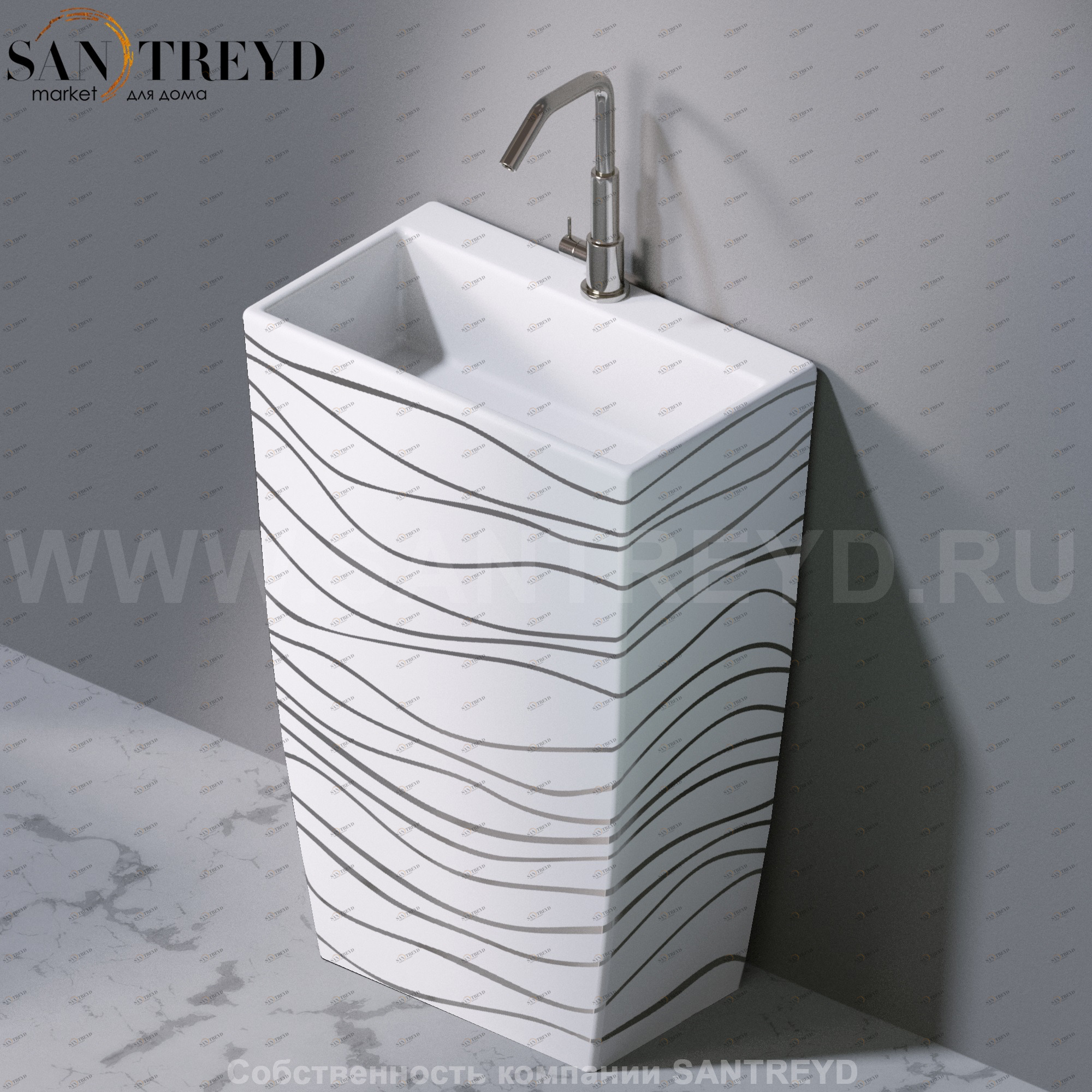 L115410P Напольная раковина стоящая прямоугольная A. e T. Italia Tower AeT ITALIA