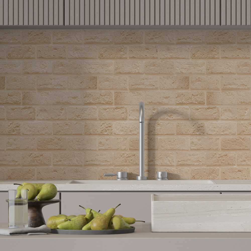 Кухонный фартук АБС Кирпич крем-брюле (600*3000*1,5мм) Stella Standart STSR-968 - Вид №1