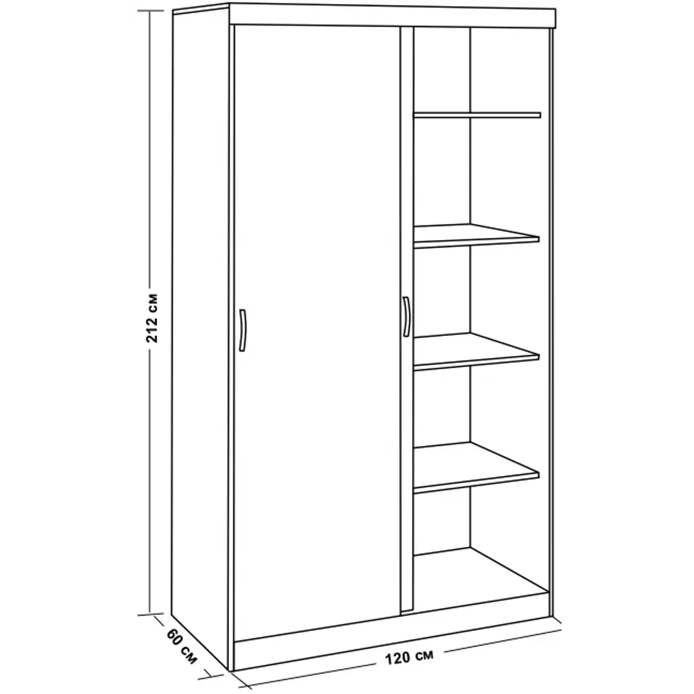 Шкаф-купе Турин с 2 дверями 120x212.3x60 см ЛДСП цвет гикори джексон Santreyd STLM-2158983 - Вид №7