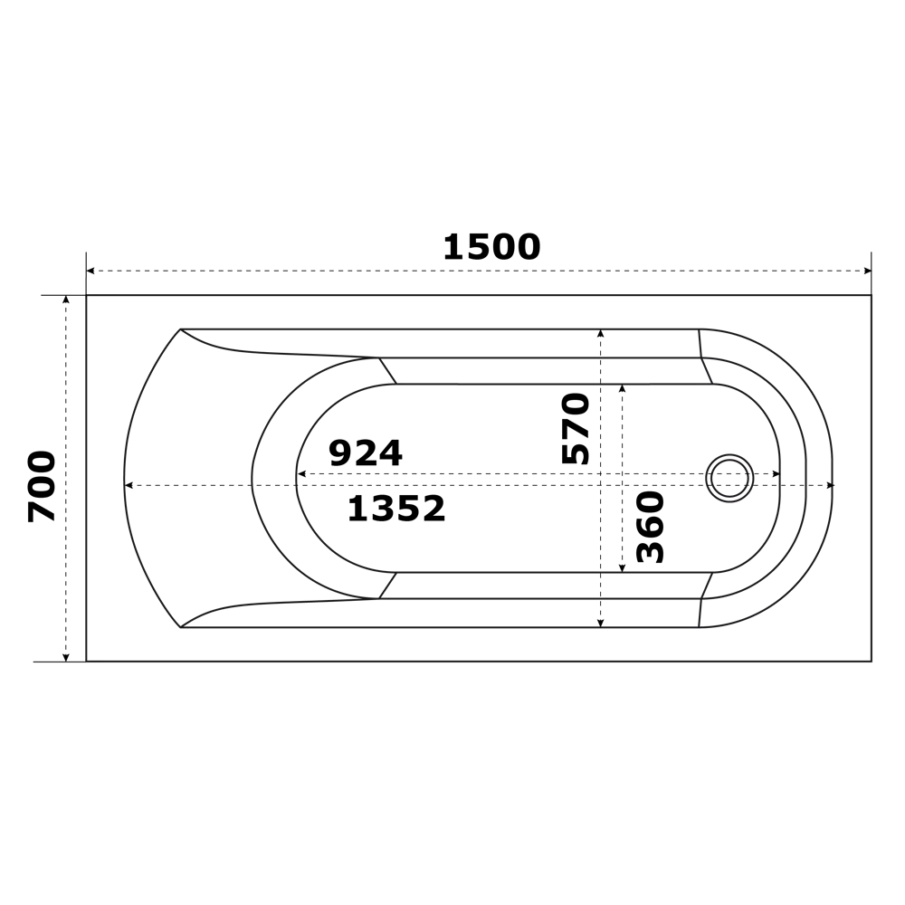 Santreyd Нирвана — акриловая ванна 150x70 см для уютной ванной комнаты 83784492 STLM-0044503 - Вид №2
