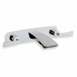 CRIBO242 Смеситель для раковины настенный REGULAR внешние части для CRICS233 (боковые регуляторы) со сливом 1 "1/4 Up & Down и металлической пластиной - Свободный поток Cristina Rubinetterie