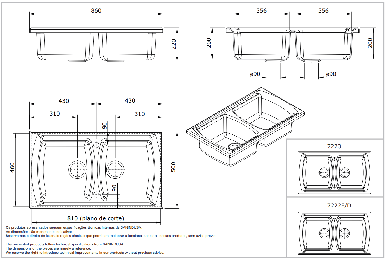 722300 Подвесная раковина настенная прямоугольная Sanindusa Lusitano белая - Вид №2