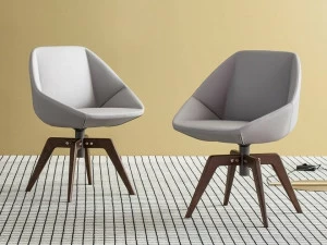 Bonaldo Вращающееся кресло с кожаной обивкой