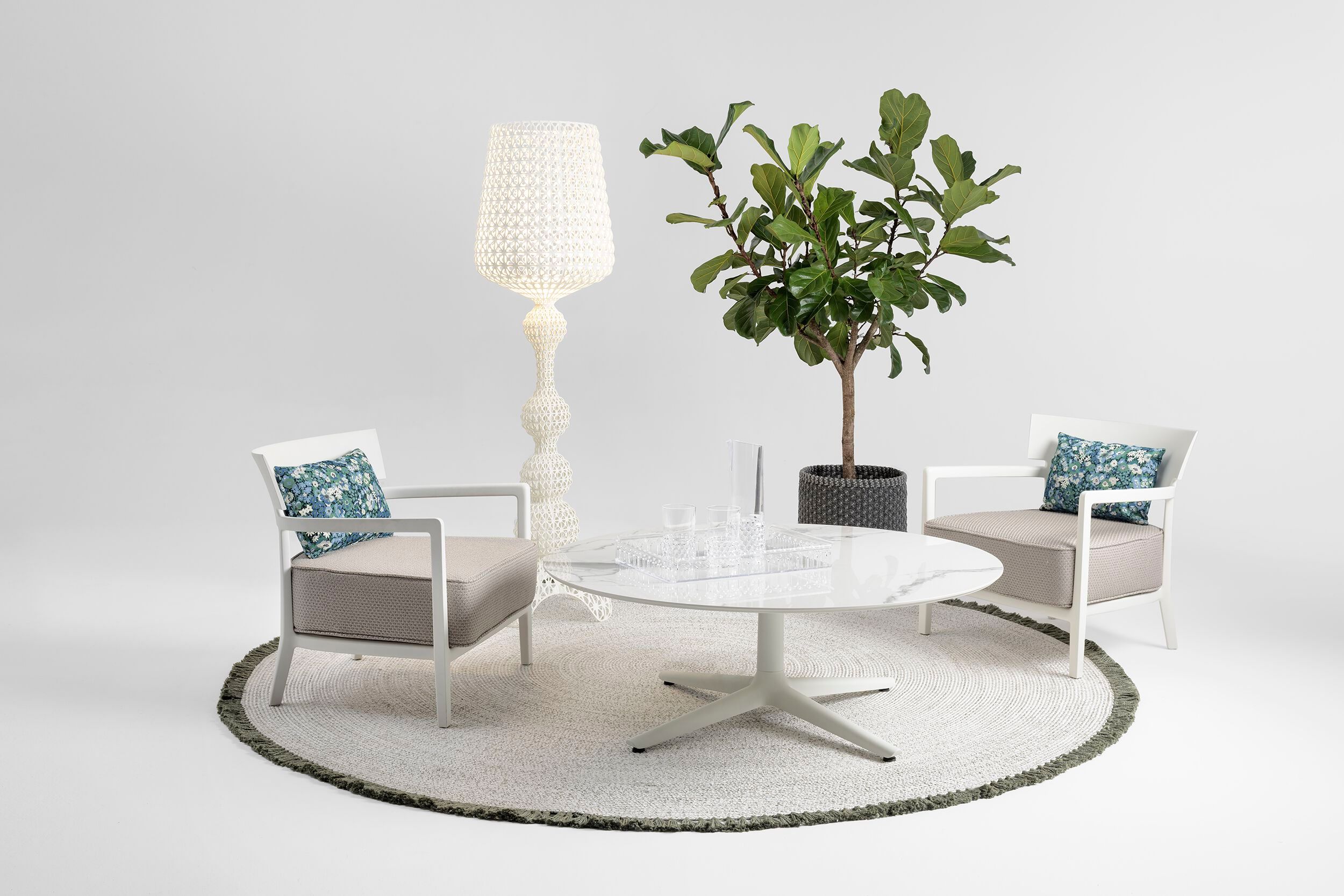 Съемное садовое кресло из поликарбоната и ткани с подлокотниками Kartell CARA LIBERTY ARCH-00029641 - Вид №26