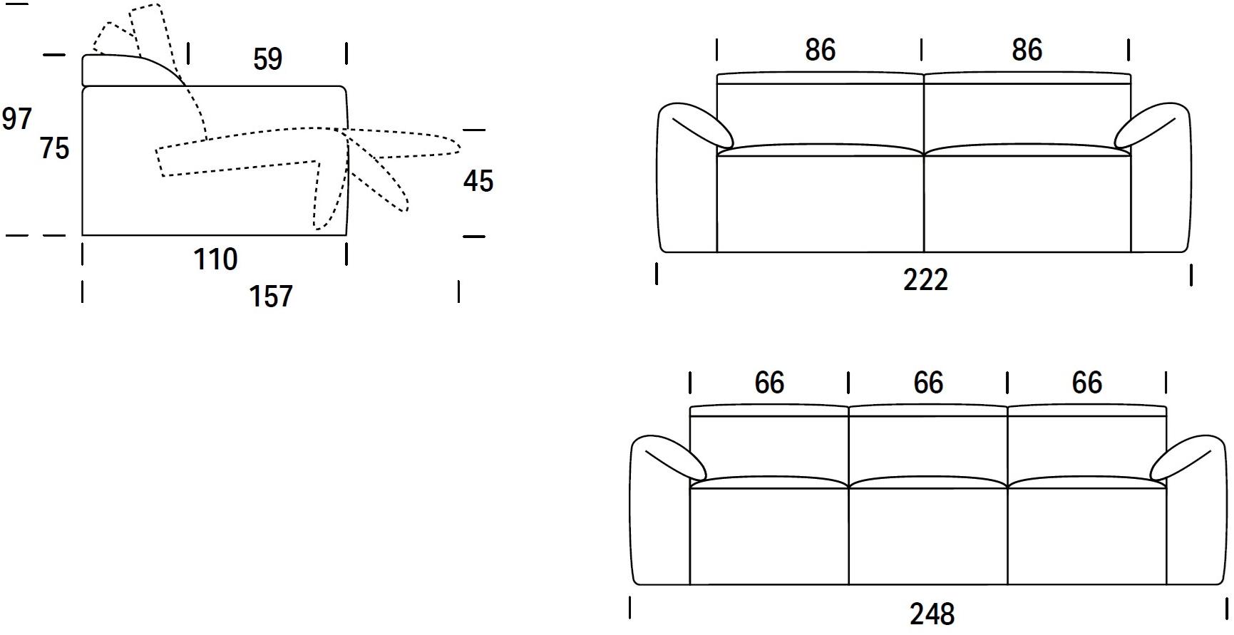 Felis 3-х местный тканевый диван с подголовником Softliving sun-id-1480317 - Вид №7