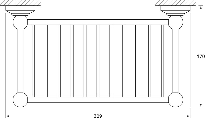 STI 607 Полочка-решетка 31 cm 3SC STILMAR ANTIQUE COPPER Treesseci 3SC - Вид №1