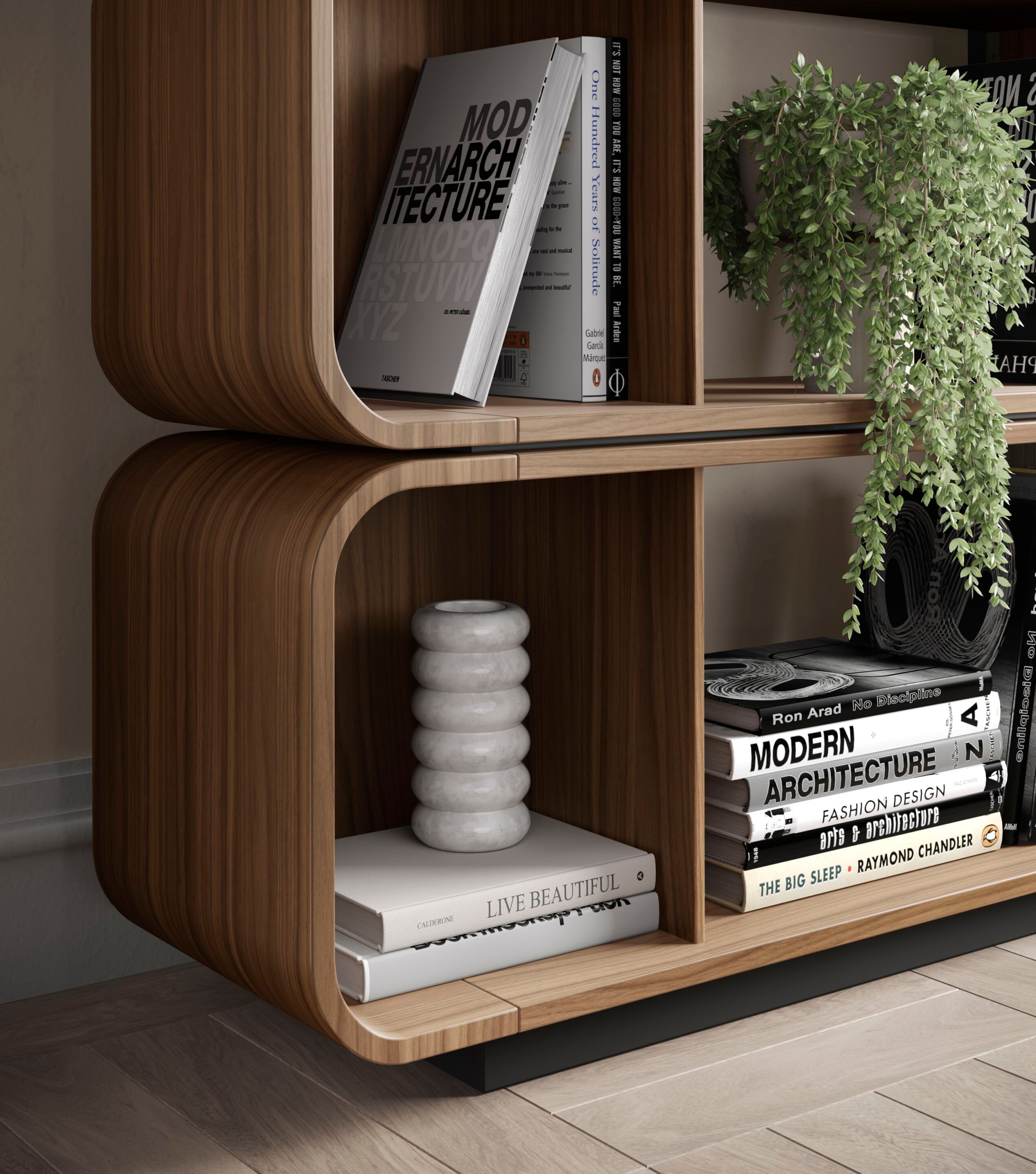 Двухсторонний книжный шкаф из дерева Barba design Round Up ARCH-00085218 - Вид №3