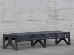 Скамья из нержавеющей стали со спинкой