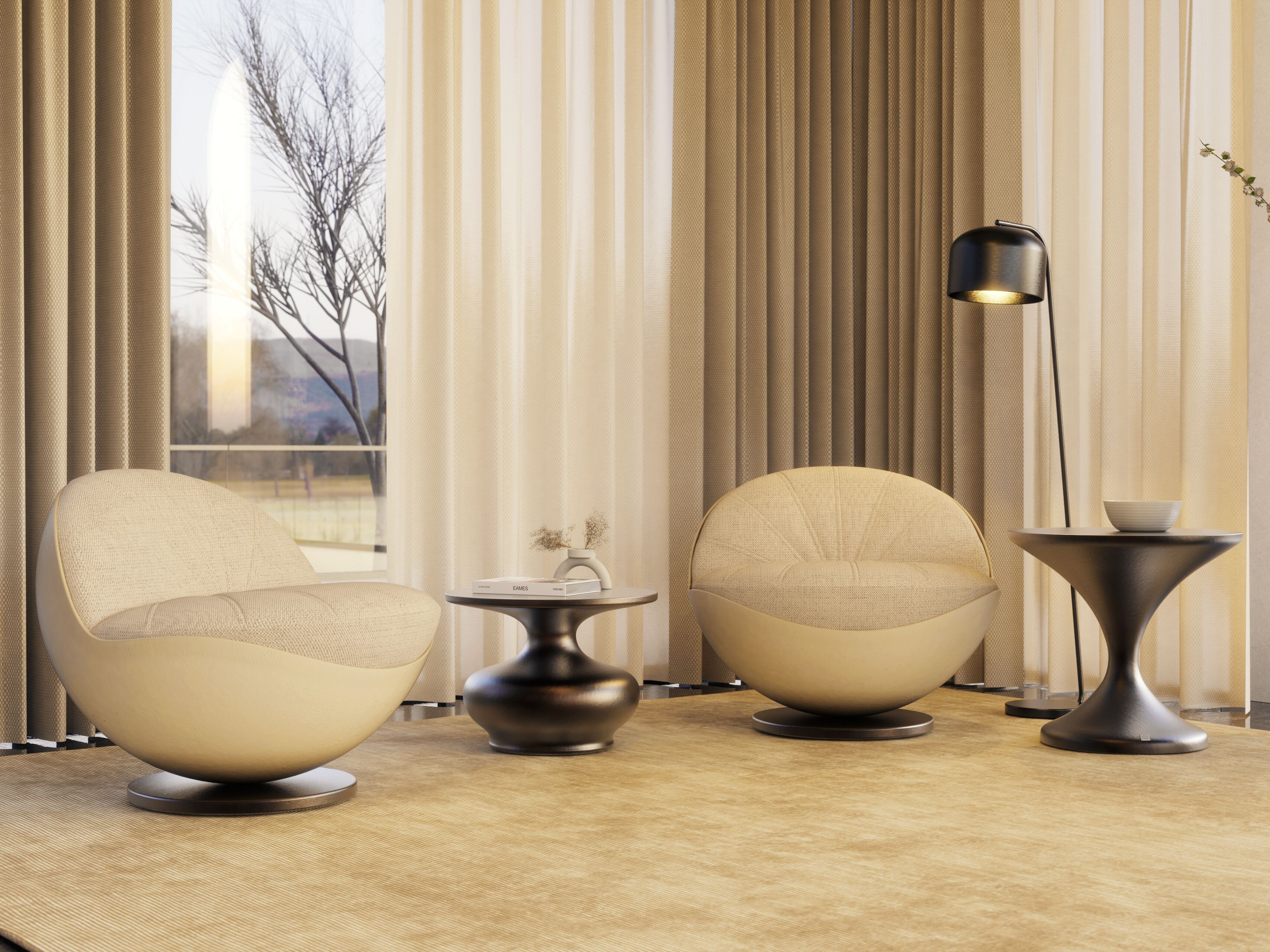 Круглый журнальный столик из стекловолокна GANSK DORIS ARCH-00061129 - Вид №5