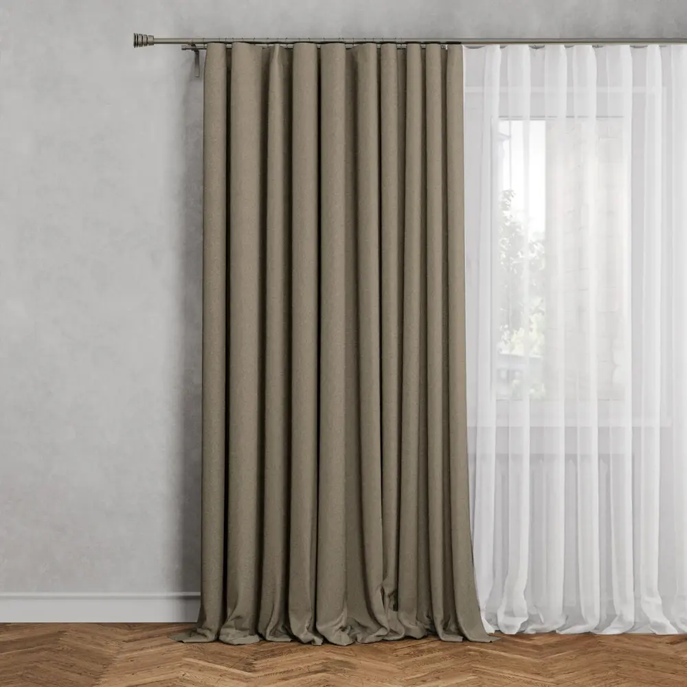 KREAFORTA Sawan - штора бежевая с эффектом блэкаут 150x300 см 89431714 STLM-1581401