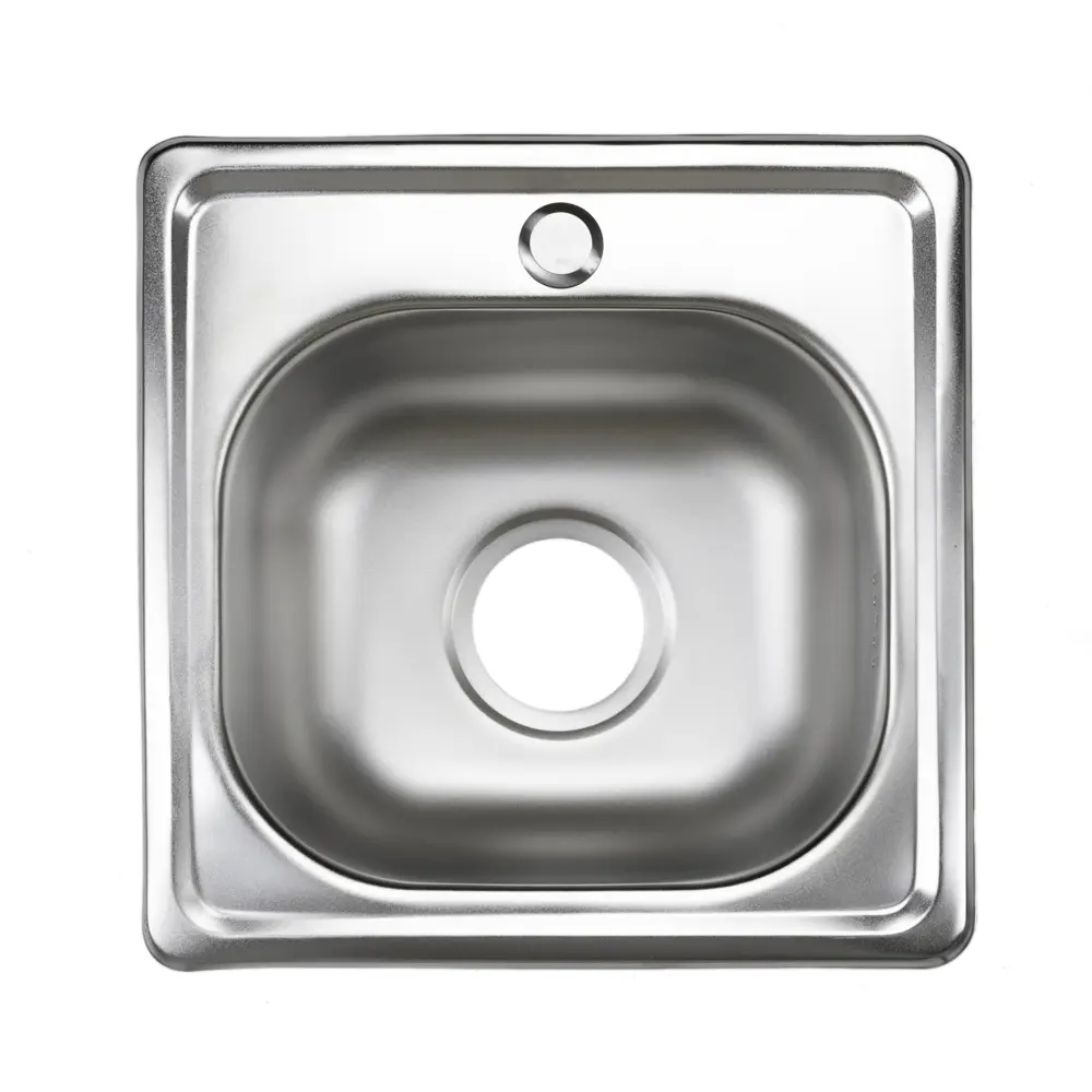 KROMRUS Врезная кухонная мойка 38×38 см с глубокой чашей, хром 89404067 STLM-1578570 - Вид №2