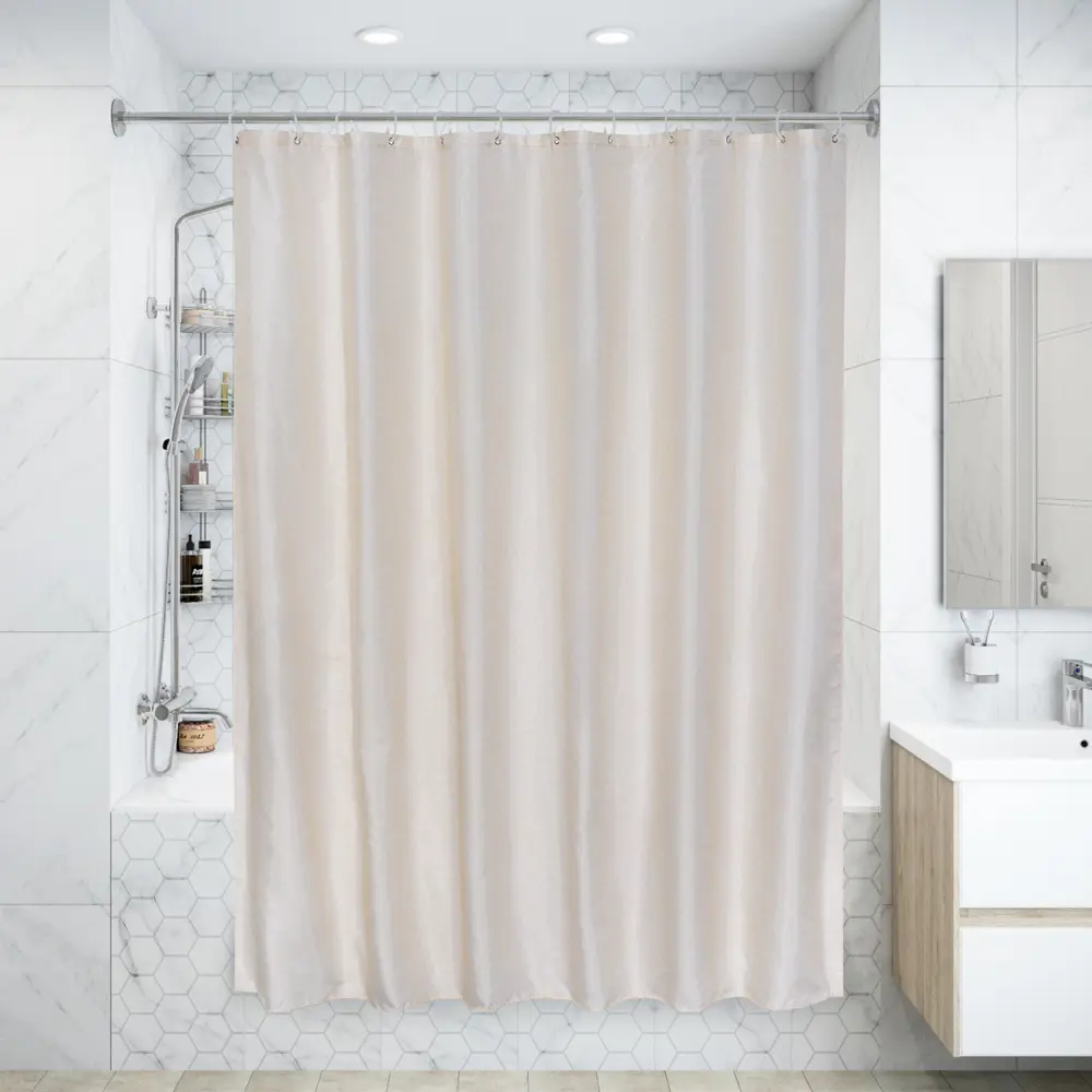 Штора для ванной комнаты «Petali» 180х180 см цвет молочный 18495953 STLM-2136802 Santreyd