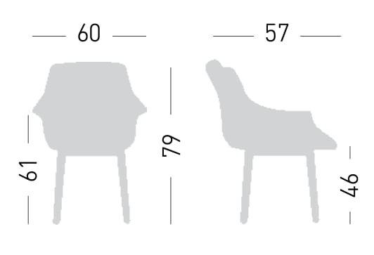 Стул из инженерного пластика с подлокотниками и деревянной рамой GABER More ARCH-00132338