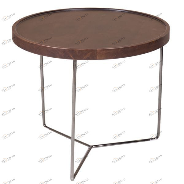 Журнальный столик круглый с деревянным топом 60 см Wood B UNICO  248930 Коричневый 