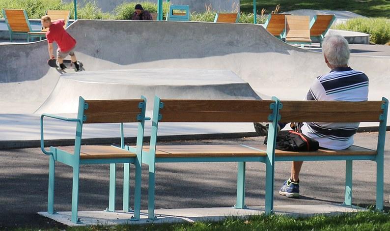 Nola Industrier Садовая скамейка из стали и дерева Low/high U11-59/2 - Вид №4