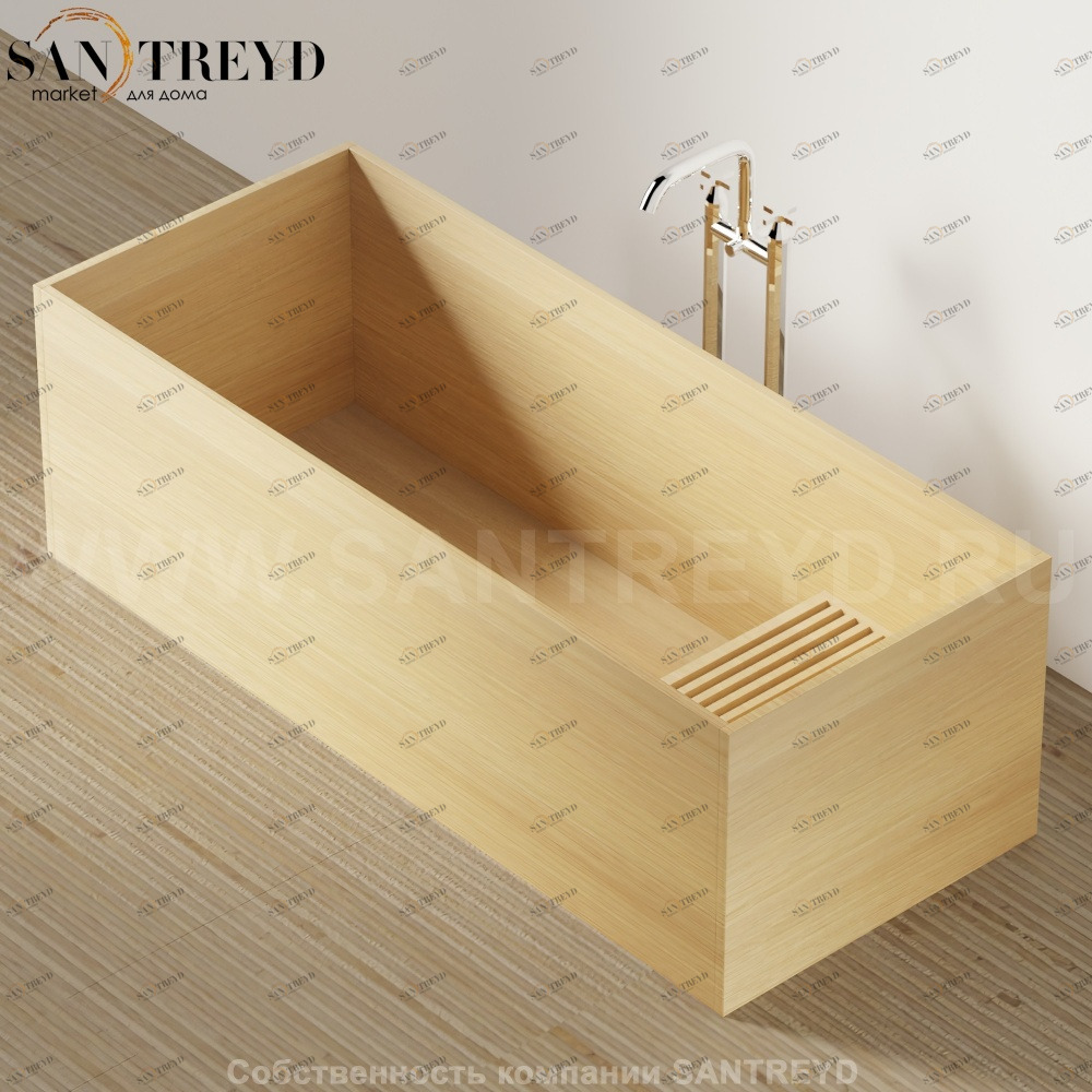 Ванна свободностоящая WOODLINE V светлый дуб Agape AVAS0909RN