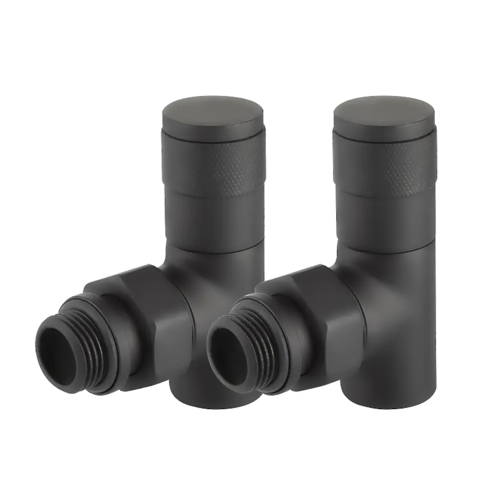 Набор вентилей для радиатора Royal Thermo Piano 1/2" угловой цвет черный 89353153 STLM-2056358  - Вид №2