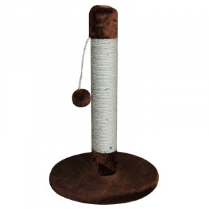 ПР0035798 Когтеточка для кошек Столбик с игрушкой 30x30x50см коричневый Foxie