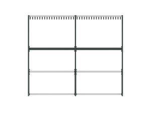 Стальная вешалка с порошковым покрытием с держателем зонта