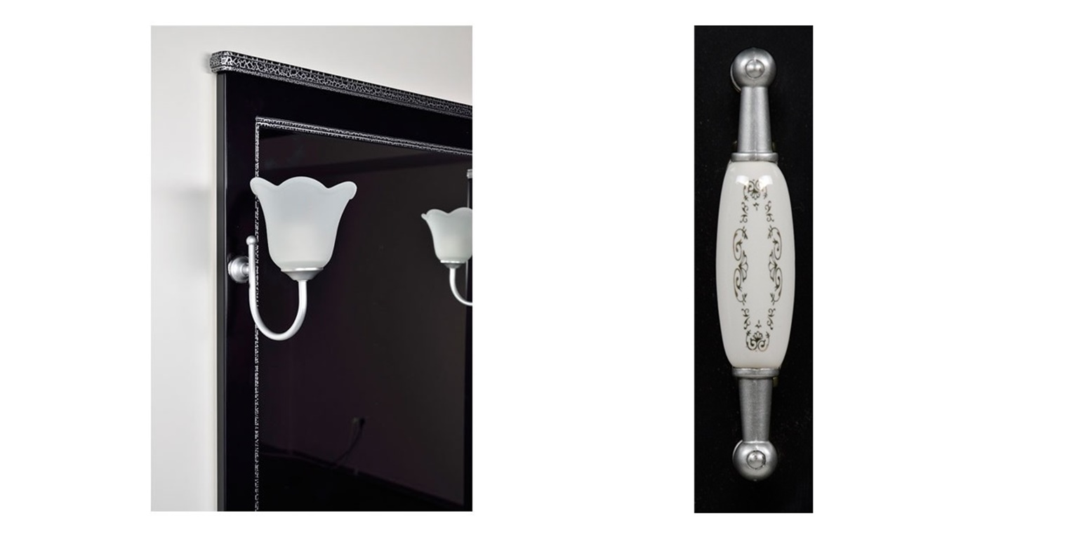 Комплект мебели Aquanet Валенса 100 черный краколет/серебро 00180455 - Вид №5