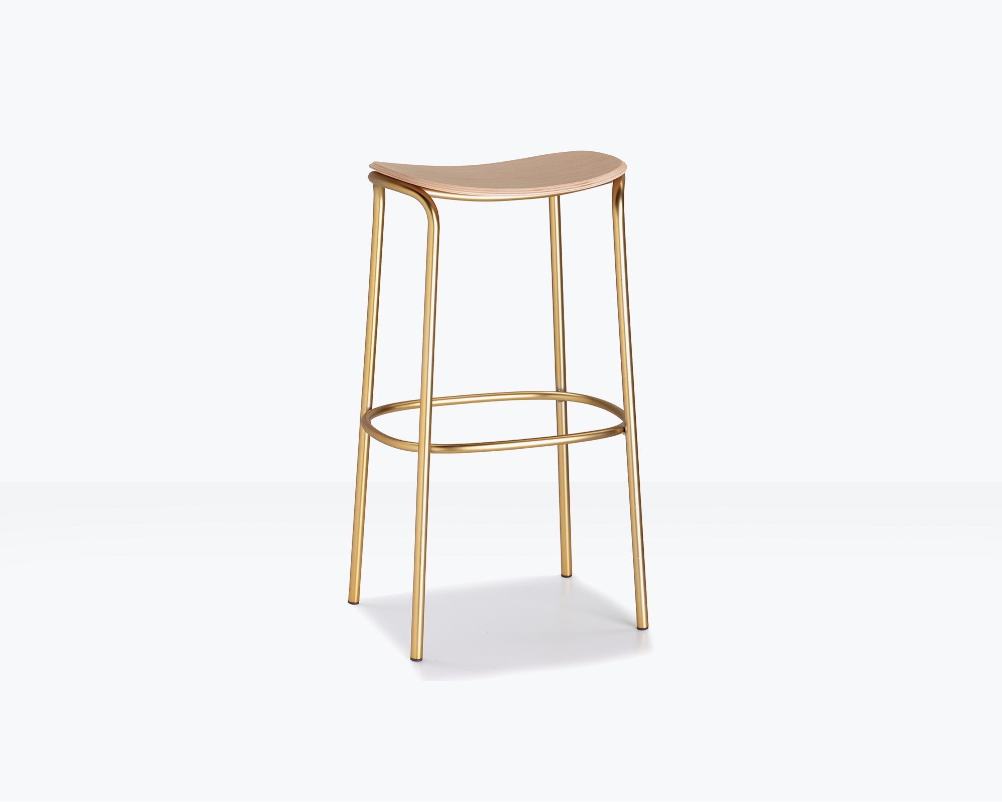 Высокий стальной стул с дубовым сиденьем S-CAB Trick ARCH-00023197 - Вид №5