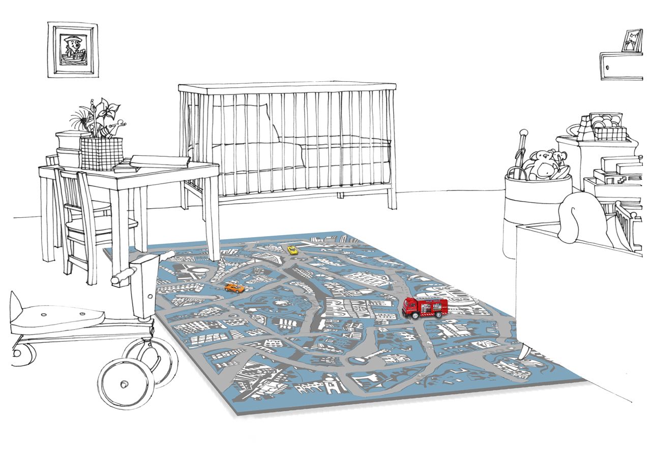 Прямоугольный шерстяной ковер для детей Un Tapis à Paris Children ARCH-00003625