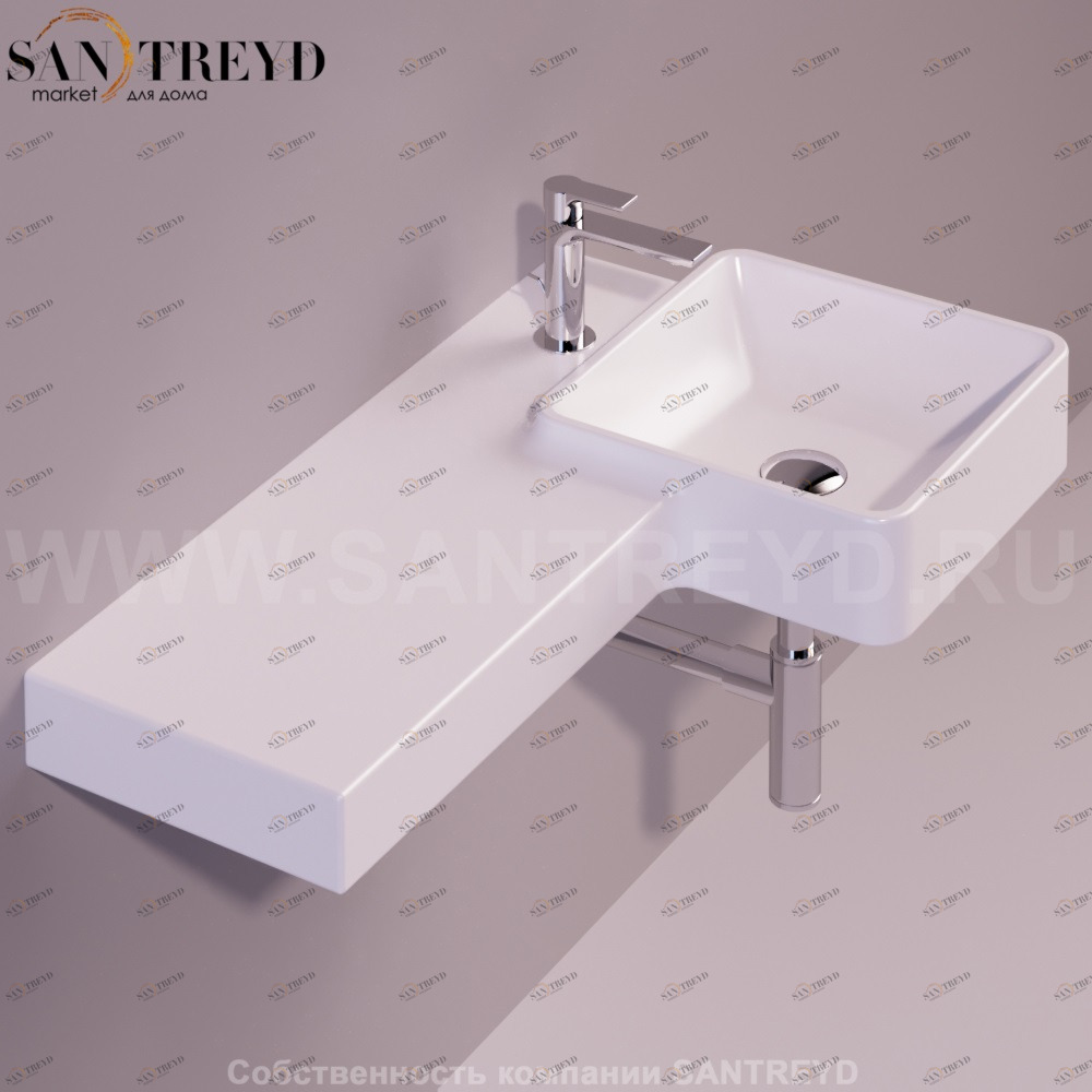 FL20BIANCO Подвесная раковина настенная квадратная Simas Flow белая