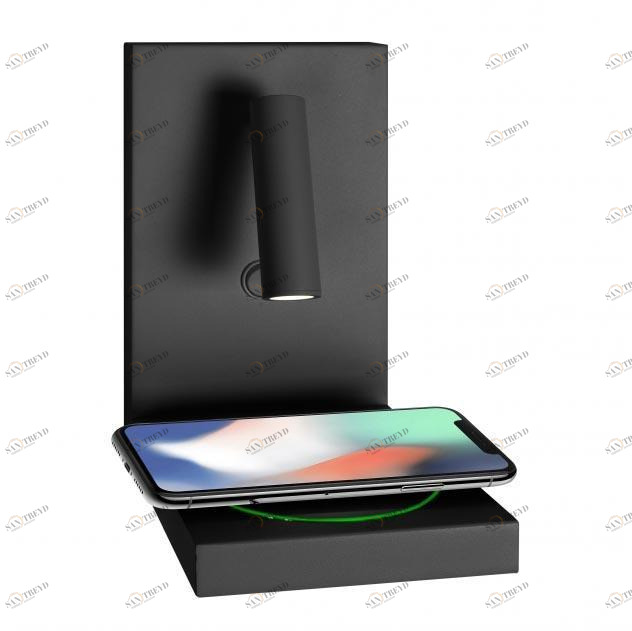 Спот настенный светодиодный с полкой черный iCharge 1831A BK ILEDEX ICHARGE 00-3926053 Черный 