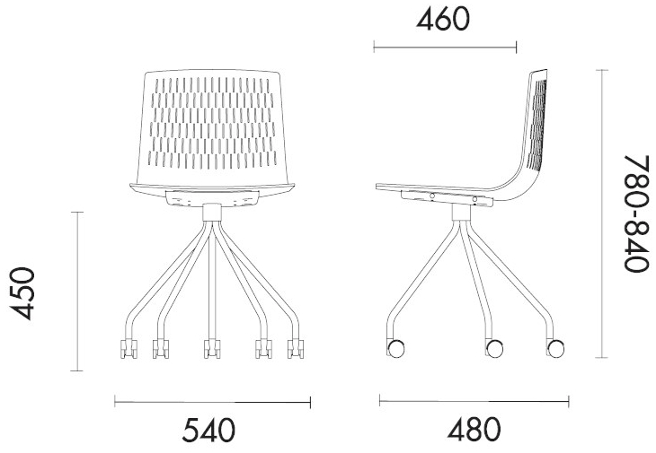 Grado Design Поворотный офисный стул из полипропилена Dash Das-ch-04-1 - Вид №2