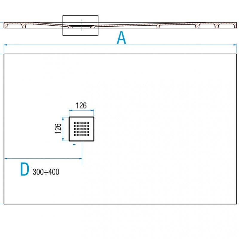 Samo Прямоугольный нескользящий душевой поддон из композитного материала в современном стиле Eccelsa sun-id-1453153 - Вид №2