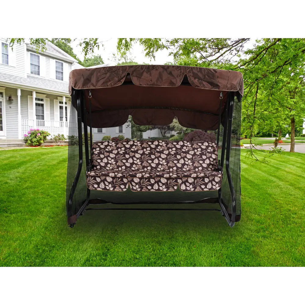 Качели садовые Greengard Вардэ 3-х местные (до 350 кг) коричневый STLM-2141976 - Вид №2