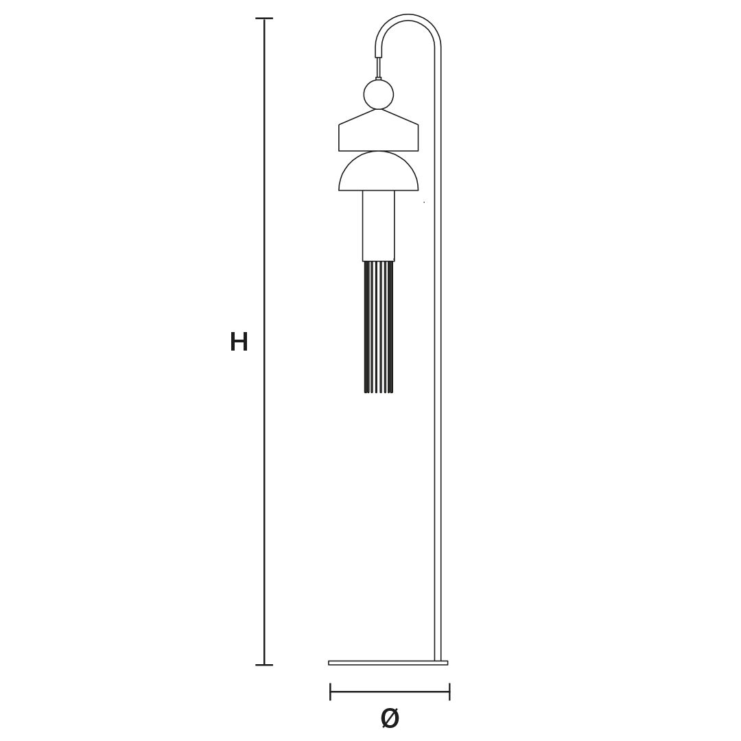 Окрашенный металлический светодиодный торшер Masiero кисточки ARCH-00107216 - Вид №2