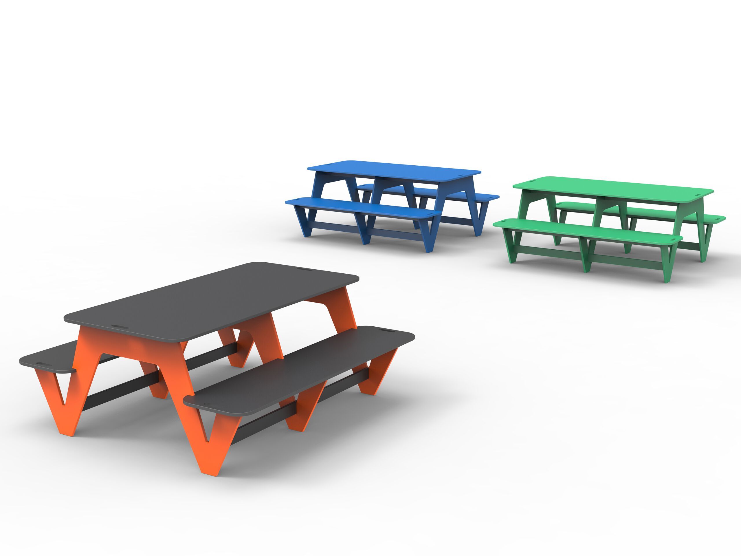 Прямоугольный стол для пикника из полиэтилена со встроенными скамейками Donye Beat ARCH-00034300 - Вид №5