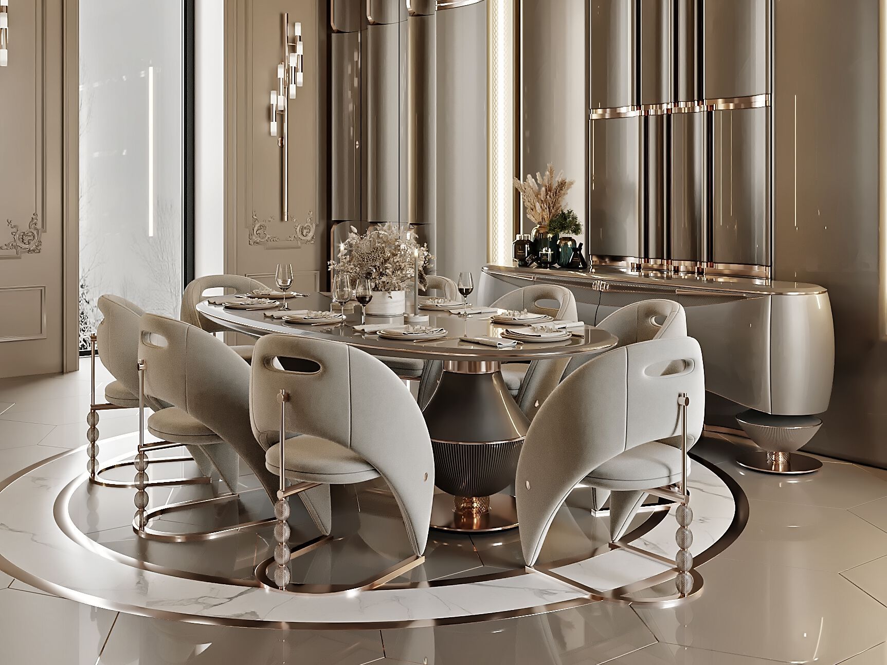 Мягкий тканевый консольный стул Zebrano Phaselis ARCH-00058099 - Вид №6