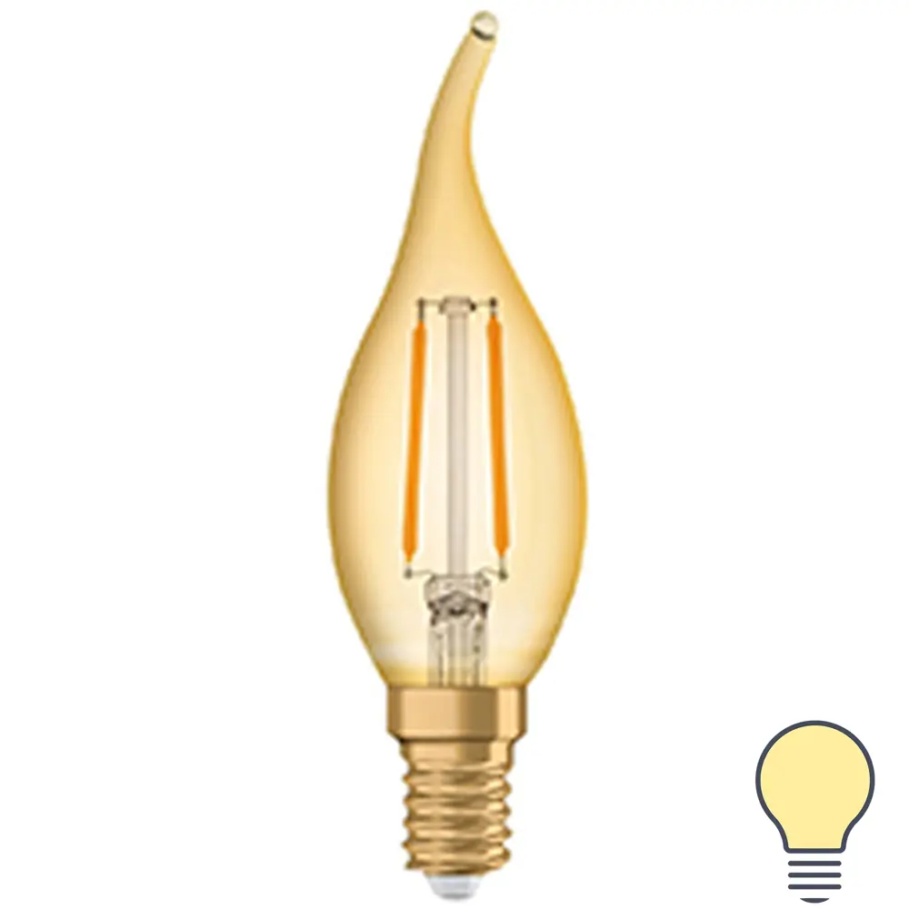 Свеча на ветру Osram филаментная E14 220-240 В 2.5 Вт/824 220 Лм 82511937 STLM-2187392 
