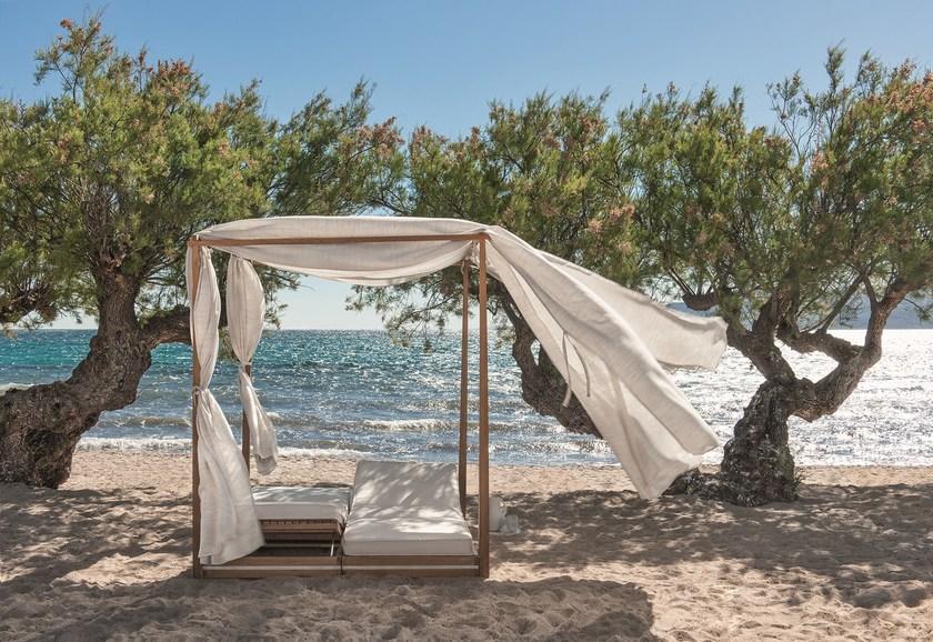 Ethimo Откидывающаяся грядка из тикового дерева с балдахином Essenza Ezlb0100 - Вид №2