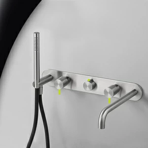 Смеситель для ванны матовая сталь с зеленой ручкой Toki Radomonte TKI52SCIL23