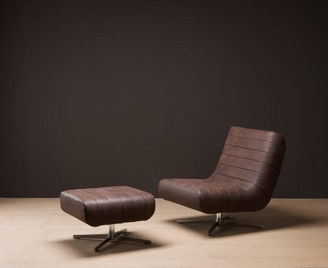 ROSSIN Пуф из мягкой кожи Riffel sun-id-1493560 - Вид №5