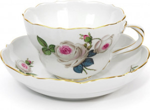 89063 Meissen Чашка кофейная с блюдцем 200мл "Белая роза" Фарфор
