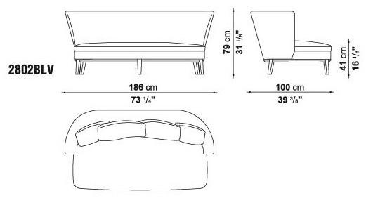 Maxalto 3-х местный тканевый диван Febo sun-id-1448458 - Вид №7