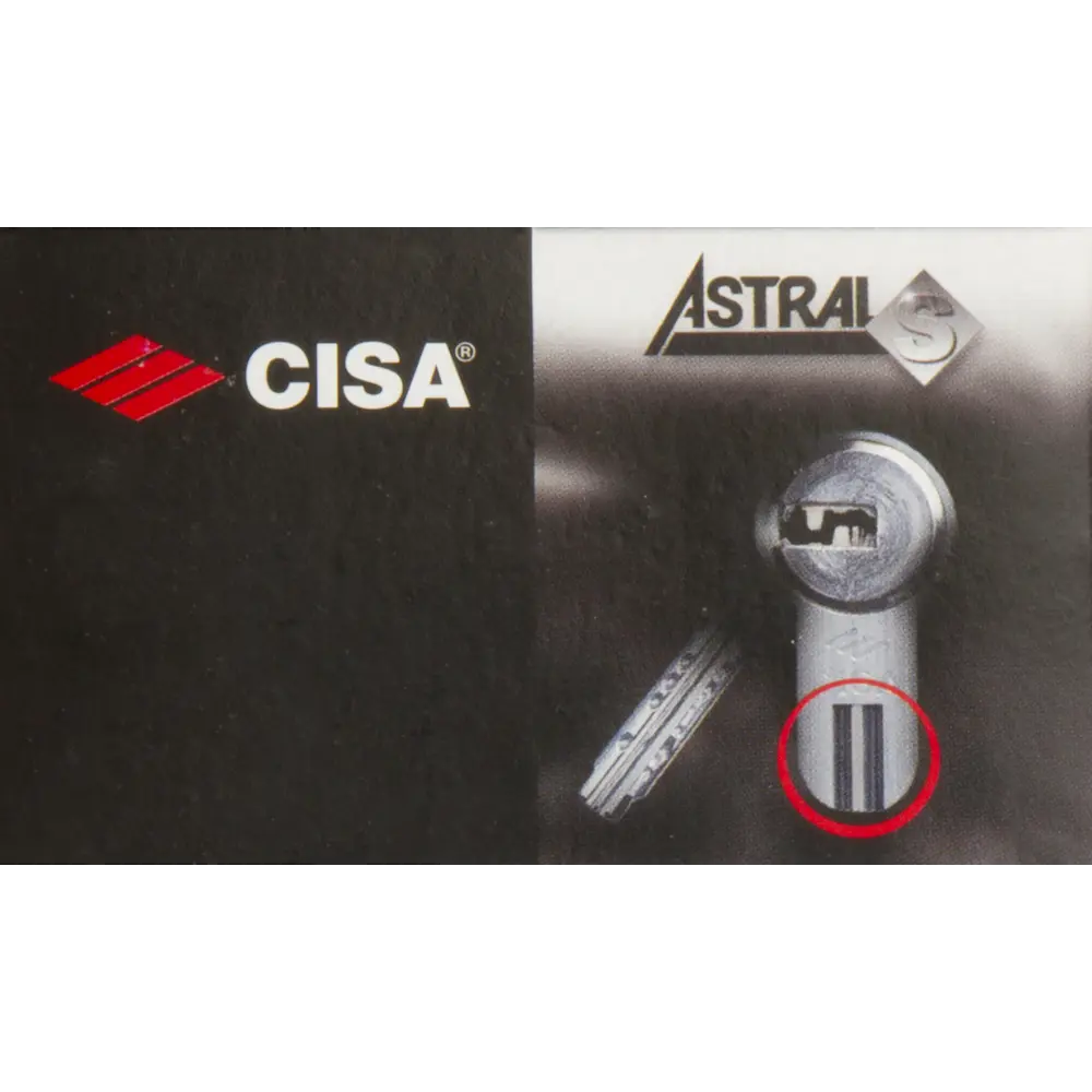 Цилиндр Cisa Astral S ОА3S7-81.00, 30x10x25 мм, ключ/шток, цвет латунь, без вертушки STLM-2020159 - Вид №3