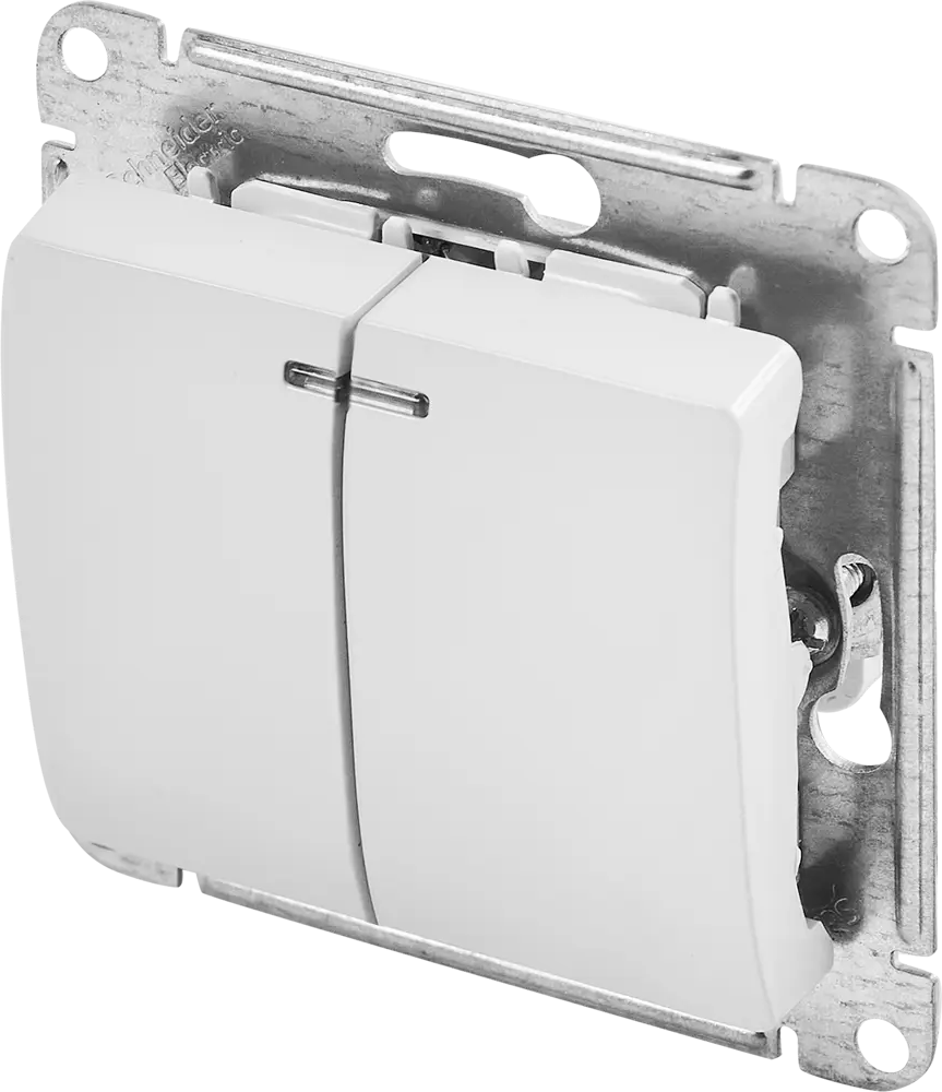 Schneider Electric Glossa — выключатель двухклавишный для трёх световых зон 86710478
