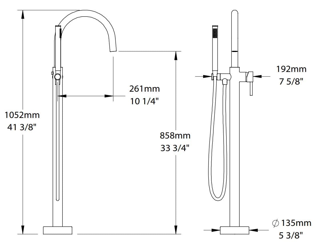 Однорычажный смеситель для ванны с ручным душем BARIL Zip B66 ARCH-00097759 - Вид №5