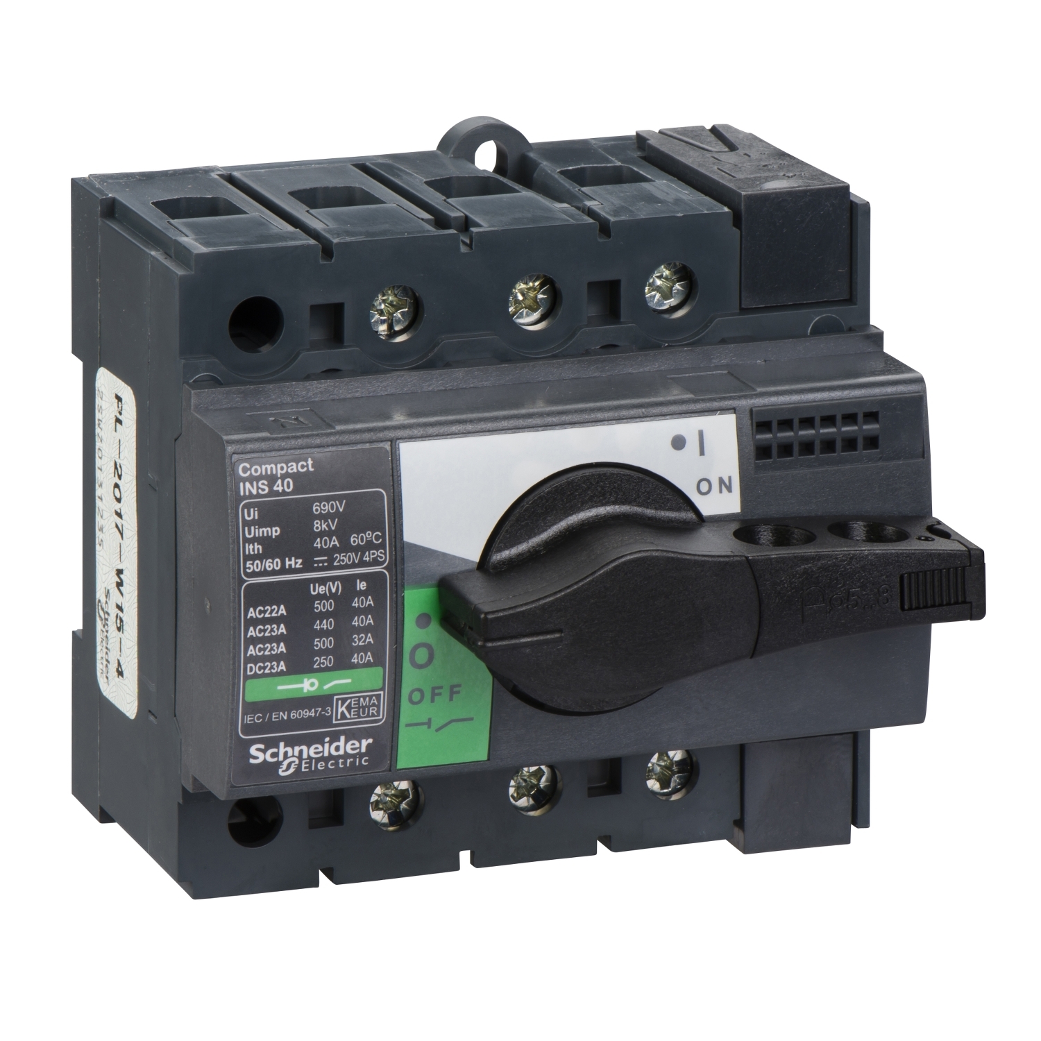 28900 Рубильник Interpact INS 40А 3P, фронтальное исполнение Schneider Electric Compact