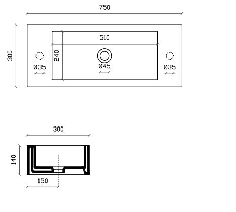 Керамическая прямоугольная столешница Galassia плюс дизайн ARCH-00033397 - Вид №3